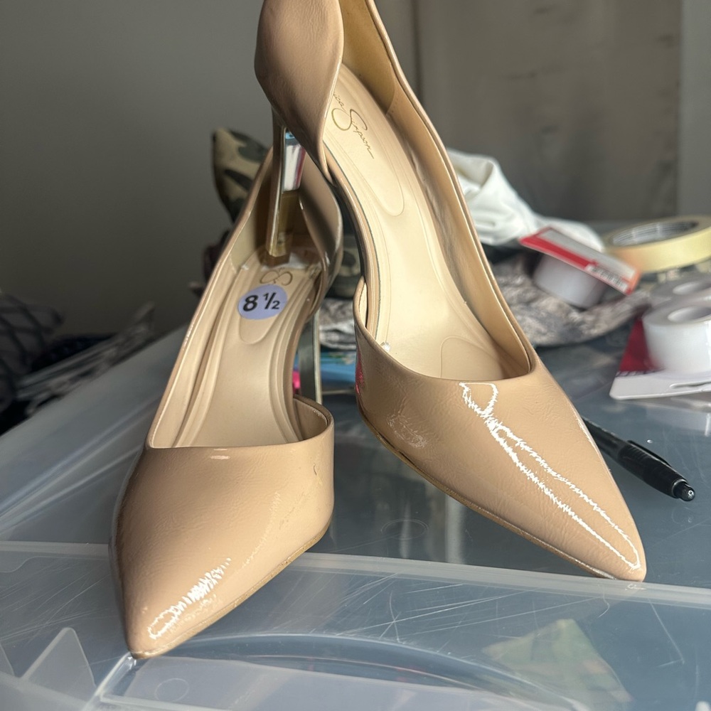 Jessica Simpson Nude Patent Heels